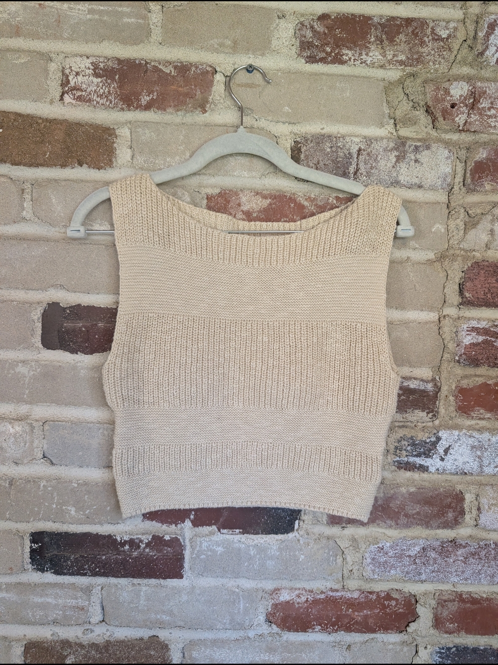 Le Lis Cream Knit Tank Top